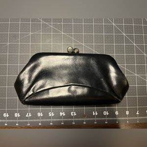 Vintage black leather clutch